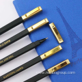 Luxury gold clip rubber square hotel ball pen